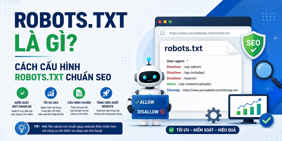 Robots.txt Là Gì? Cách Cấu Hình Robots.txt Chuẩn SEO & AI 2026